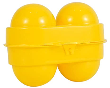 Mini Egg Holder 2 Grids Egg Storage Container Picnic Camping Egg Carrier with Fixed Handle Yellow egg carrier for camping egg organize case egg container for picnic egg storage box
