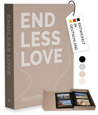 Velara Fotobuch zum Selbstgestalten mit 120 Fotoecken & 60 schwarzen Seiten | Photo Album mit Leinen | Erinnerungsbuch | Fotoalbum | Gästebuch | Coffee Table Book | Scrapbook | Endless Love | 24x32cm