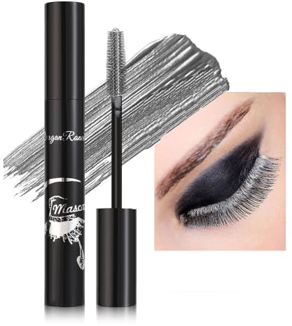  GL-Turelifes Bunte Mascara Sensationelle Mascara Charming, Grenzenlose Länge, Volumen, Flex Tower Pinsel, Dicke lange Wimpern Wasserdicht und wischfest Augen Make-up (#02 Silber, 10g)