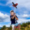 Mermajestic Zip Line Kit with Stainless Steel Spring Brake and Safety Strap, Double Ball Bearings, Dismantle Zip Wire Kit for Garden with Gloves, Tree Protection Mat, Cable System, Red