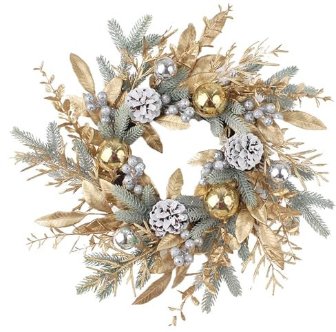 Cokbyavla Weihnachtsdeko Party,Weihnachtlicher Türkranz Kranz Deko Weihnachten Christmas Wreaths for Front Door Türdeko Herbst Deko Weihnachten Modern Adventskranz Natur