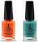 (2Pcs Set) Henna Infused Nail Polish Permeable Nail Polish Halal Vegan Long lasting No UV Needed (Aqua, Sunset)