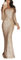 EFOFEI Women V Neck Bodycon Prom Evening Dress Long Sleeve Tassel Evening Gown Long Sleeve Fringed Dress Champagne XL
