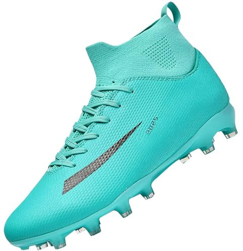 Csgkag Fußballschuhe Herren High Top Spike Cleats Professionelle Fussballschuhe Jugendliche Fußball Stiefel Athletics Trainingsschuhe Outdoor Sportschuhe Football Schuhe,Moon,EU45