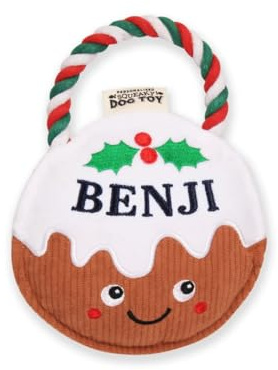 History & Heraldry Personalised Christmas Pudding Dog Toy (Benji)