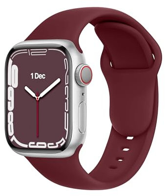 DONEGANI C1B for Apple Watch Strap Ultra 2 Se 10 40mm 44mm 46mm 42mm 45mm 41mm 38mm 49mm Series 10 9 8 7 6 5 4 3 Band Women Men Sport Silicone Bordeaux Red