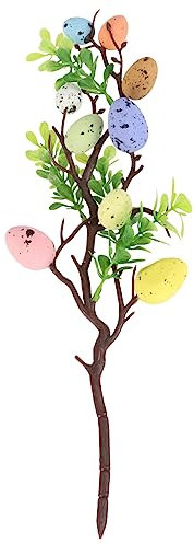 Garneck Künstlicher Ostereier Zweig 35CM - Ostereier Dekozweige Für Blumenstrauß - Osterstrauch Und Tischdeko Ideal Für Frühlingsarrangements in Vase Und Osterdeko