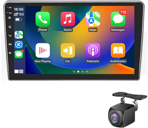 KGLHLM Autoradio Android 14 pour Peu-geot 407 2004-2011, écran stéréo 9 avec Carplay sans Fil Android Auto GPS Navi Mirror Link BT FM/RDS/EQ/Dab/OBD/DVR/SWC Camera(Color:4 Core 2+32G)