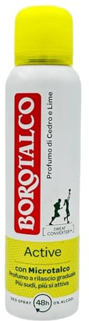 Borotalco Active Deodorante Unisex Con Microtalco Al Profumo Di Cedro e Lime Spray 48H Senza Alcool 150 Ml (1)