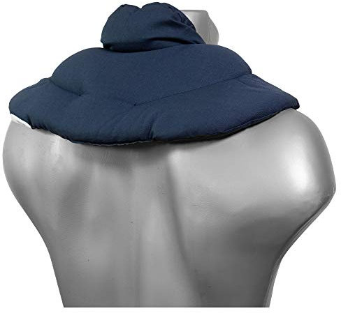 Nackenhörnchen mit Stehkragen - Lein + Lavendel - Nackenkissen Aroma Wärmekissen mit Lavendelblüten dunkelblau