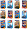 Papiertüten Hot CarWheels, 12 Stück Geschenktüten mit 18 Aufkleber, Partytüten Candy Tüten zum Befüllen und Verschenken, Verpacken von Geschenken, Giveaways, Kindergeburtstag, Hochzeit, Party
