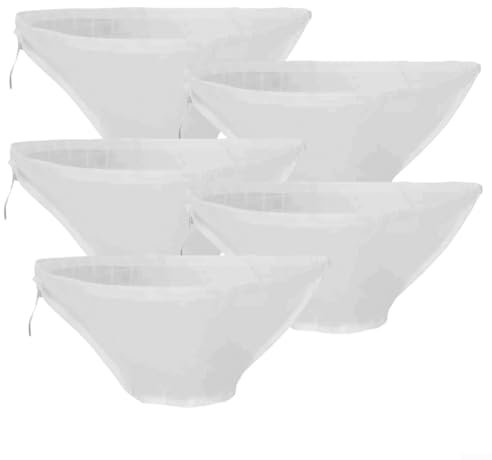 Nylon Cheese Cloth Bags 5 PCS for Effortless Moisture Extraction in For Cooking and Plant Based Food Prep (37x12x14cm)
