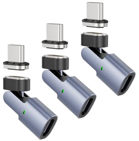 N. NETDOT 100W Magnetisches Adapter,Schnellladung und Datenübertragung für USB-C Smartphones - 3 Pack schwarz