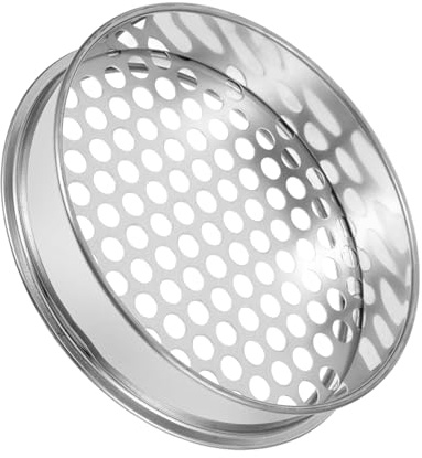 Edelstahl Bodensieb 20cm mit 12mm Rundlöchern, Silber | Effiziente Siebung, Korrosionsbeständiges Metall, für Landschaftsbau und Zimmergarten, Tragbar