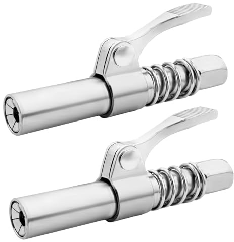 Calenxy 2 Stück Fettpresse Mundstück,Fettpressenkupplung kompatibel mit Allen Fettpressen,Fettpresse für Schmiernippel mit 6-Backen-Verriegelung,Aufsatz passend für 1/8 NPT,SAE