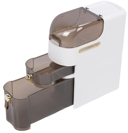 Jiawu Schmaler Bodenorganisator Transparenter Schubladen Kleiner Eckschrank mit Rädern für Badezimmer, für Badezimmer/Küche/Schlafzimmer (Kurze 3 Schicht)