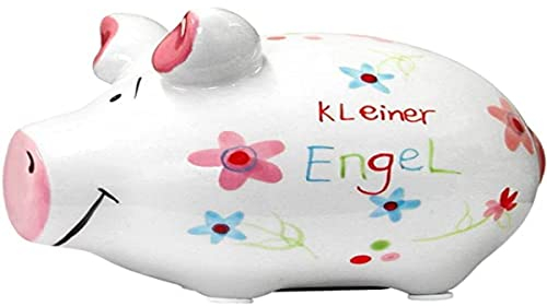 KCG 101021 Keramik Sparschwein Kleiner Engel ca. 12.5cm x 9cm
