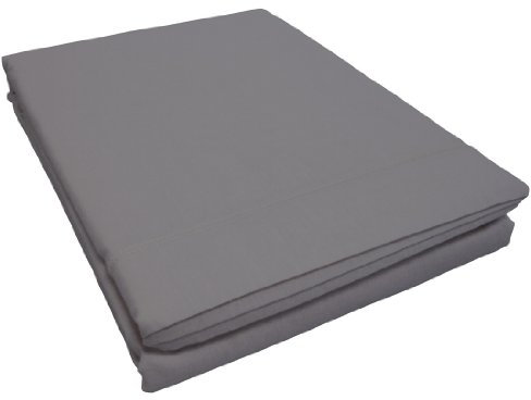 douceur d'intérieur, Drap Plat (180 x 290 cm) Lina Gris Souris, 100% Coton