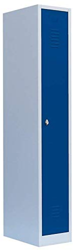 Lüllmann Spind Kleiderspind für 1 Person Spindschrank 180x31,5x50cm grau/blau 510111 für Personalraum