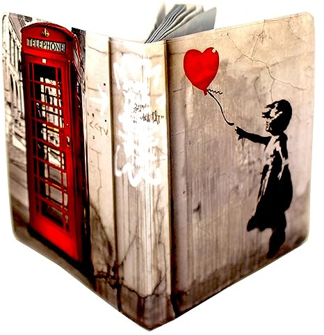 (30+ Designs) Passport Cover Holder Protector Wallet Case Mens Womens for Travel Holiday & Luggage Tag Options (Balloon Girl)