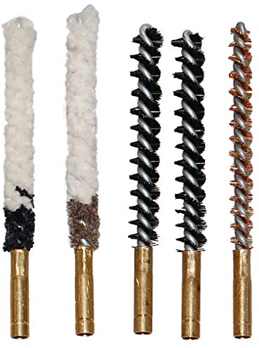 Flachberg Waffenreinigungsbürsten 4,5 mm (5 Stück) | Luftgewehr & Luftpistole | Innengewinde 1/8 | Reinigungsbürsten-Set für Laufreinigung & Waffenpflege 4.5