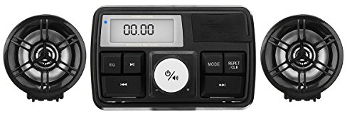 Alamor Wasserdichtes Motorrad Audio Sound System Stereo Lautsprecher MP3 Radio USB mit Bluetooth Funktion