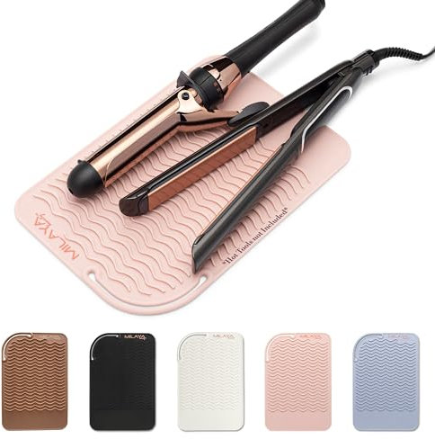 Professional Large Silicone Heat Resistant Styling Station Mat for All Hair Irons, Curling Iron, Straightener Pad, Iron Flat Hair, Hair Tools Appliances Hair Dryer Salon Tools Hair Stylist (Rose Gold)