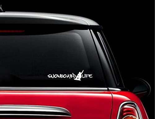 SUPERSTICKI® Snowboard Life Snowboarding Aufkleber Decal Hintergrund/Maße in inch Vinyl Sticker|Cars Trucks Vans Walls Laptop| White |7.5 x 2.5 in|CCI731