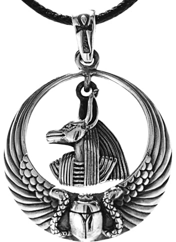 Kiss of Leather Anhänger Anubis aus 925 Sterling Silber mit Baumwollband SI.365