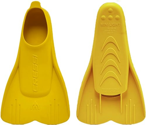 Cressi Mini Light Fins - Kurze Unisex-Kinderflossen zum Tauchen, Schnorcheln und Schwimmen, Gelb, 25/28