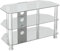 AVF Clear Glass TV Stand - Clear Glass & Chrome Metal Leg TV Unit Floorstand with Cable Management, 80cm Wide, For TVs Up to 43 & 40kg - SDC800CMCC
