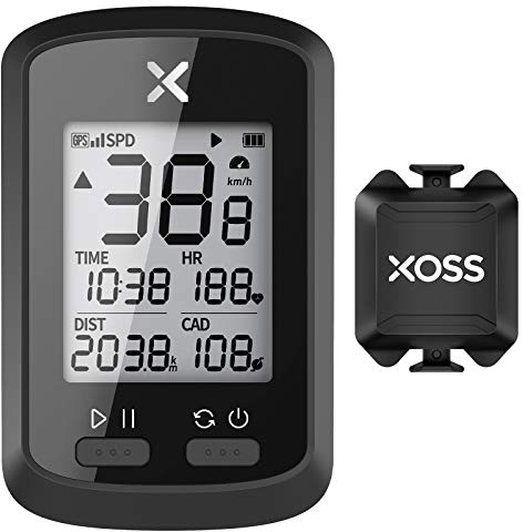 XOSS G+ GPS Fahrradcomputer, Drahtlose Fahrradtacho Synchronize Strava, IPX7 Wasserdichter, Fahrradcomputer kabellos Kompatibel mit ANT+