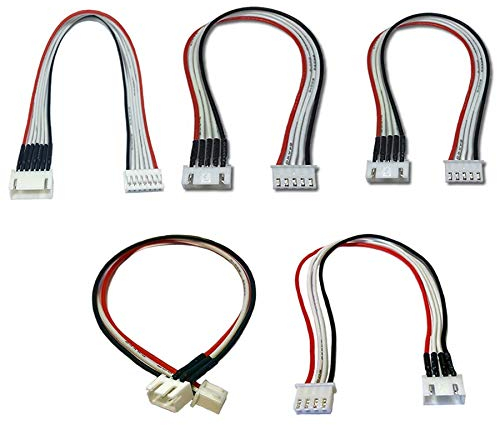 5X Stück JST-XH Premium Kabel Set 2S 3S 4S 5S 6S je 30cm 24AWG Balancerkabel Balancer Kabel Verlängerung Ladekabel XH Stecker auf Buchse Adapterkabel für Lipo Akku Modellbau