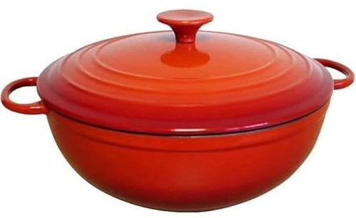 BAUMALU Cocotte fonte ronde basse - 26 cm - Rouge dégradé Tradition