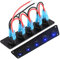 Panel Interruptor 12V, 5 Bandas Panel de Control de un Interruptor Coche de Palanca para Barco Yate Marino Impermeable Azul Panel LED 12-24V