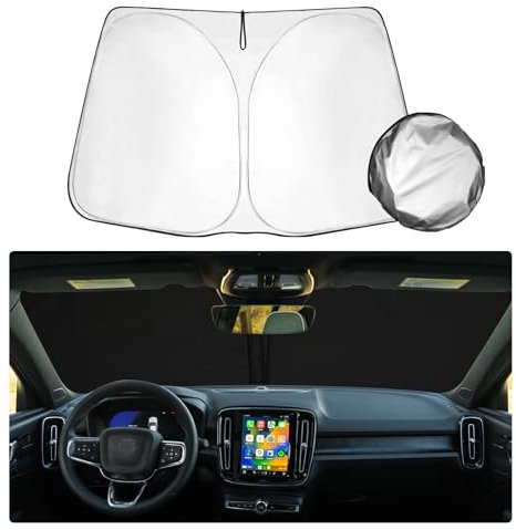 SHAOHAO Compatible con Volvo XC40 2018-2023 2024 2025 Parasol Plegable con Tejido Revestido de Plata Parasol Plegable protección UV y contra el Calor Accesorios Volvo XC40