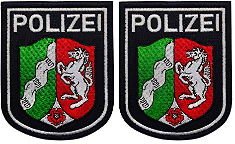 Polizei-Aufnäher, bestickt, Deutschland-Flagge, Bundespolizei, Milltar, taktische Moral-Abzeichen, Applikationen – Klettverschluss auf der Rückseite (d)