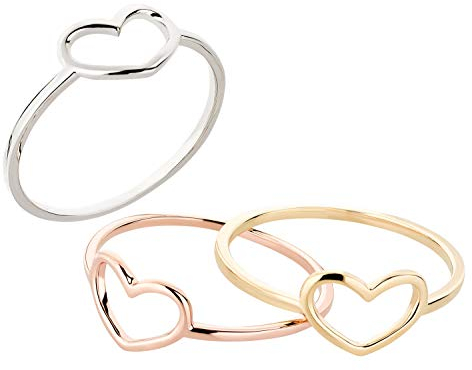 Ardeo Aurum Damenring aus 375 Gold Gelbgold in Herz-Form Design Modell 257 Gr. 60