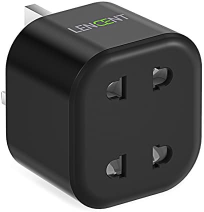 LENCENT UK 2 Pin to 3 Pin 10A Fuse Adaptor Plug, Electric Shaver Razor Adaptor Toothbrush Plug for Epilators Bathroom, Black
