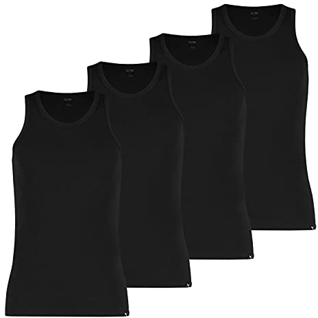 PUMA Herren Basic Tank Tops Unterhemden 100000891 4er Pack, Artikel:-001 Black, Wäschegröße:M
