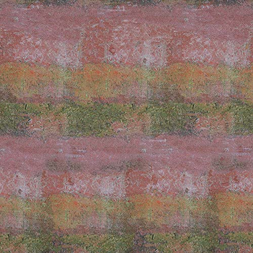Meterware Leinenstoff digital bedruckt - Half Panama 100% Bio-Baumwolle, Öko-Tex Standard 100 - Breite 280 cm - Länge wählbar 50 in 50 cm | Verwischte horizontale Streifen - Lila, Grün