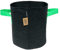 HORTOSOL Maceta Textil Bolsa para Plantas Negro/Verde - 15 litros - Ø26x30 cm