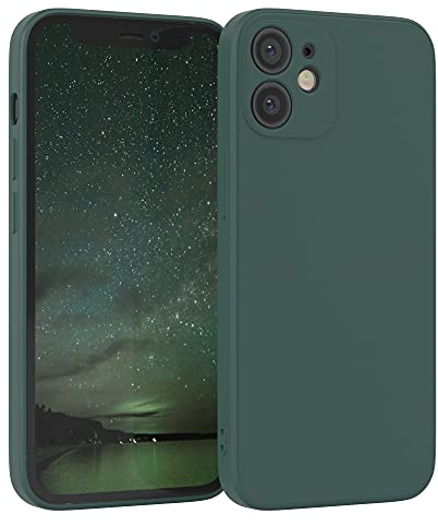 EAZY CASE - Silikonhülle für iPhone 12 Mini Hülle Silikon Case Grün weich stoßfeste Handyhülle iPhone 12 Mini Schutzhülle mit Kameraschutz Dünn Premium Schutz Cover TPU Phone Bumper in Piniengrün