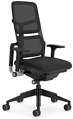 Steelcase Please Air Ergonomischer Bürodrehstuhl mit höhenverstellbarer Lumbalstütze Onyx/Schwarz