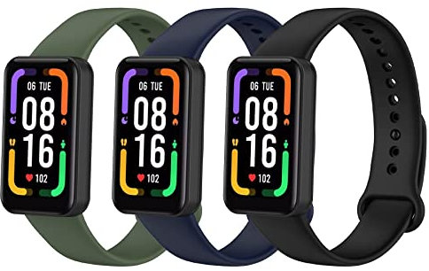 SenMore 3 Pezzi Compatibile con Xiaomi Redmi Smart Band Pro Cinturino in Silicone, Cinturino di Ricambio per Braccialetto Fitness Traspirante Impermeabile per Redmi Smart Band Pro Cinturino Accessori