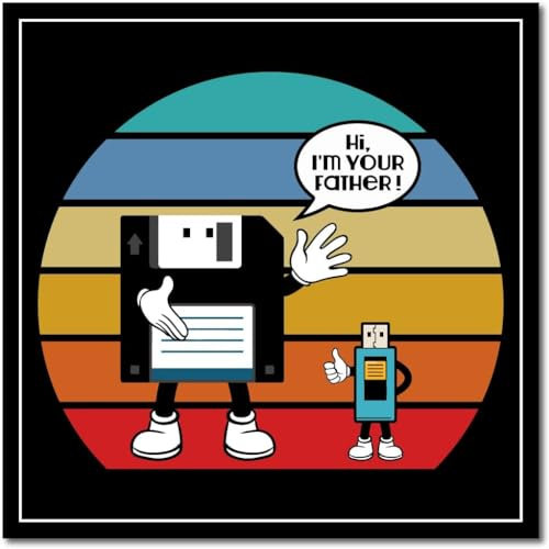 LABORATORIO 102 Quadro Vintage Anni 80 Divertente Floppy Disk Gaming - Stampa Diretta UV su Pannello in Forex 1cm - Massima Qualità - Moderno Pronto da appendere (20x20 cm)