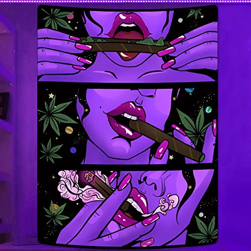 Accnicc Cooler Mädchen-Wandteppich, Anime-Wandteppich, Wandbehang, lila, Kunst, ästhetische Wandteppiche für Schlafzimmer, Wohnheim, Wohnzimmer (lila, 152,4 x 203,3 cm)