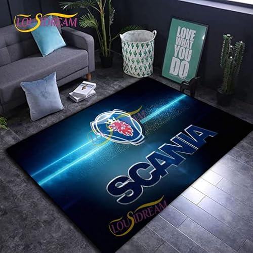 YZGAH LKW Scania Teppich Druck Weich Schlafzimmer Wohnzimmer Dekor Kinderspiel Yoga Bereich Matte Küche Badezimmer Fußmatte Heimdekoration H1303 100X160Cm