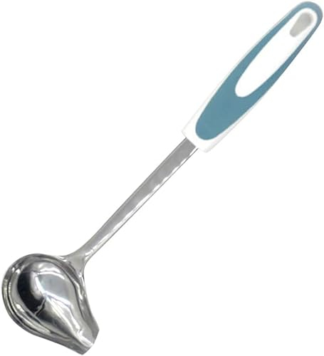 EdirFtra Mint sauce long spoon gravy stainless steel spoon with stainless steel spout kitchen seasoning salad spoon weight 31 * 8.7cm,B