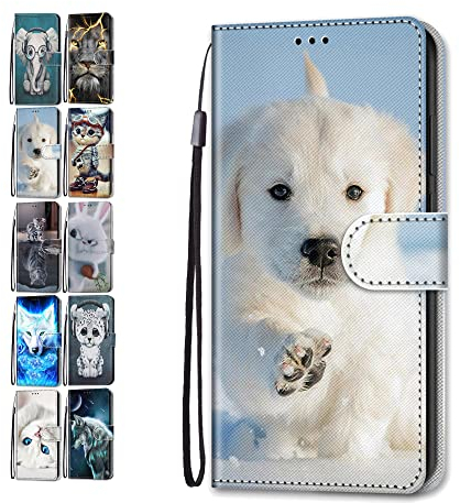 Phone Case for iPhone 7 8 SE 2020 6S 6 Leather Wallet Flip Cover with Pattern Design Card Holder Slot Silicone Protective for Girls Boys - Dog